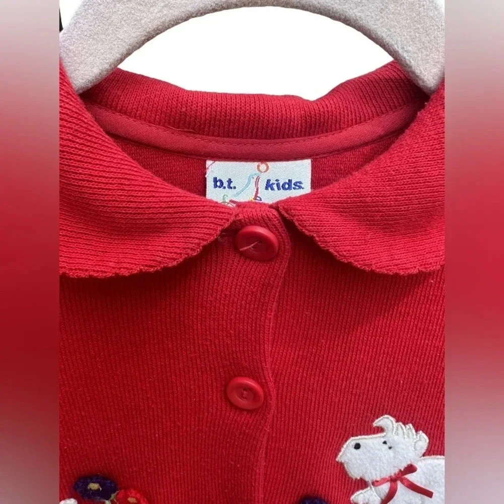 b.t kids Vintage Embroidered Scotty Dog and Little Flowers. Size 6x Kids Plaid